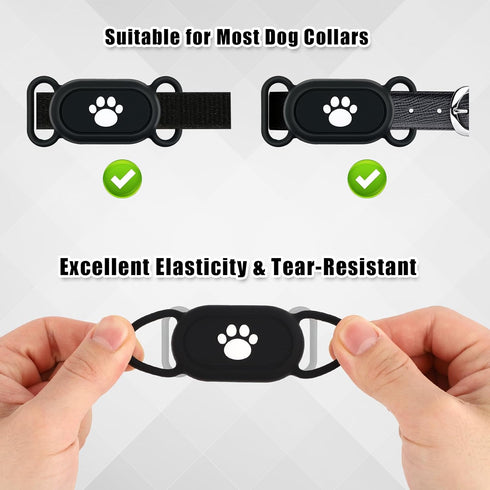 2pcs Dog Collar Holder for Galaxy Smarttag2, Silicone Pet Collar Case Cover, Cute Claw Style Waterproof Protective Case