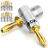 VCELINK Banana Plugs for Speaker Wire, 12 Pairs/24 Pcs, 24K Gold Plated Dual-Screw Type Speaker Connector