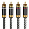 Veimeitk 2 RCA to 2 RCA Audio Cable Silvered-Plated OFC Core 24K Gold-Plated
