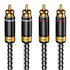 Veimeitk 2 RCA to 2 RCA Audio Cable Silvered-Plated OFC Core 24K Gold-Plated
