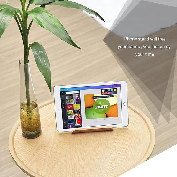 Wooden Cell Phone Stand, Universal Non-Slip Desktop Holder for iPhone, iPhone 13, Samsung Galaxy Smartphones, iPad