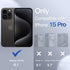 JETech Matte Case for iPhone 15 Pro 6.1-Inch, Shockproof Military Grade Drop Protection, Frosted Translucent Back Phone Cover, Anti-Fingerprint (Black)