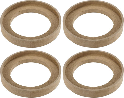 uxcell 4 Pcs Universal 4 Inch Speaker Subwoofer Mounting Spacer Rings, Solid Wood Beige