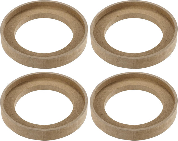 uxcell 4 Pcs Universal 4 Inch Speaker Subwoofer Mounting Spacer Rings, Solid Wood Beige