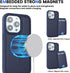 Havaya Wallet Case for iPhone 13 Pro, Magsafe Compatible with Card Holder, Detachable Magnetic Leather Cover, Blue