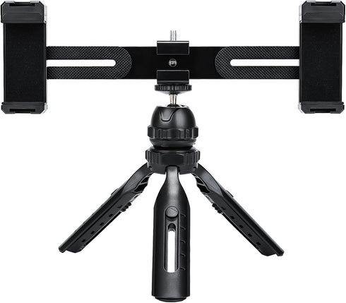 Heliora Multifunctional Smartphone Video Kit, with Universal Phone Desktop Tripod with Dual Phone