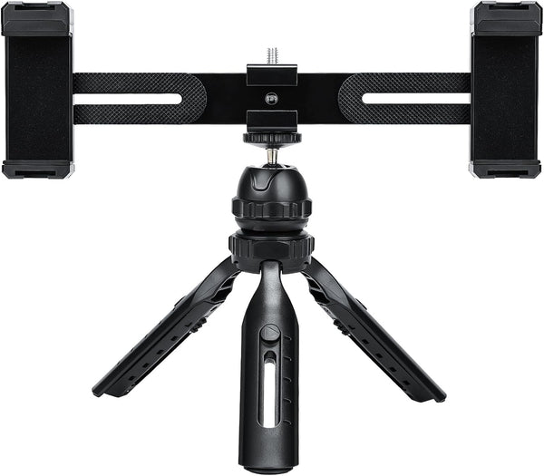 Heliora Multifunctional Smartphone Video Kit, with Universal Phone Desktop Tripod with Dual Phone
