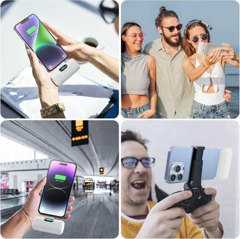 Small Portable Charger for iPhone 5000mAh, Upgraded PD Fast Charging Power Bank, Mini Plug-in Battery Pack for iPhone