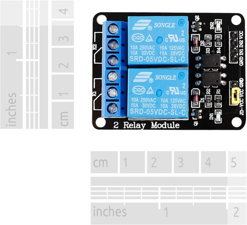 SunFounder 2 Channel DC 5V Relay Module with Optocoupler, Low Level Trigger Expansion Board for Arduino R3 MEGA