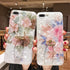 Qokey Compatible iPhone 11 Case, Floral Clear Flower Design with 360 Rotating Ring Stand, Brown Flower