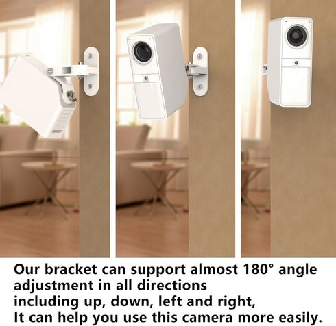 Zwolf Adjustable Metal Wall Mount for SimpliSafe Wireless Indoor Security Camera, Better Viewing Angle, White
