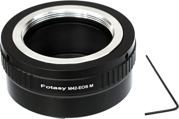 Fotasy Adjustable M42 Lens to Cannon EF-M Mount Adapter, M42 EFM, M42 EOS