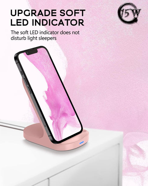 YW YUWISS 15W Fast Wireless Charger Stand Compatible with Apple iPhone 14 13 12/12 Pro Max, Samsung Galaxy