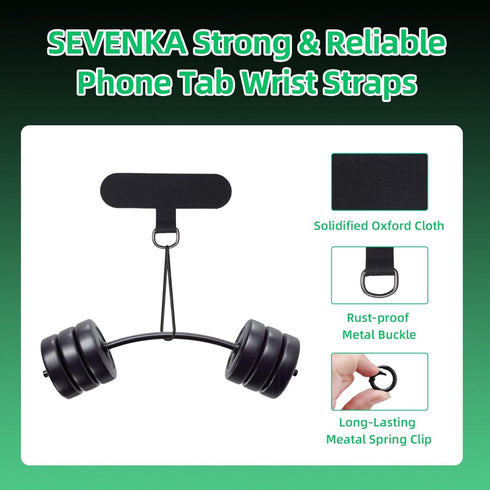 2 4 SEVENKA Adjustable Phone Lanyards, Cell Phone Wrist Straps & Phone Tether Tab with Spring O Ring Clasps, Phone