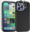 iPhone 14 Pro Max Case - Heavy Duty Shockproof Cover with Glass Screen & Camera Lens Protectors (Black)