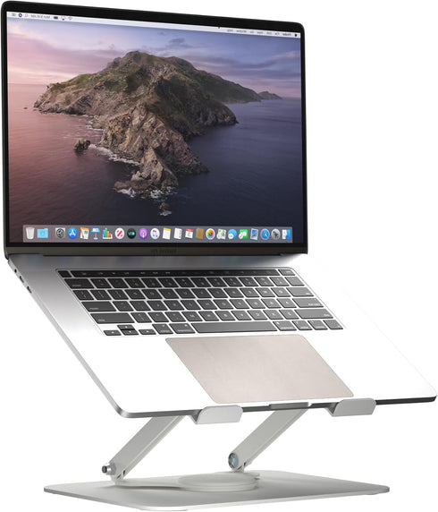suptek Laptop Stand for Desk, Ergonomic Laptop Holder for 11-17" Laptops, Foldable Laptop Riser, White