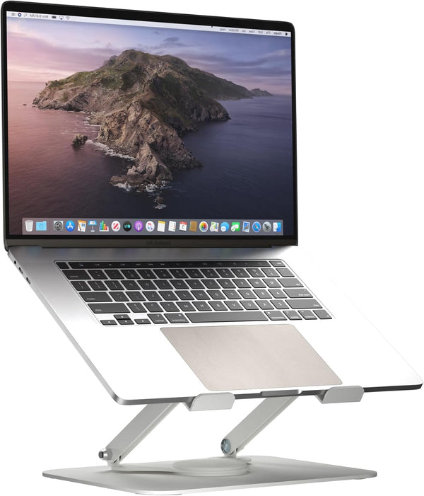 suptek Laptop Stand for Desk, Ergonomic Laptop Holder for 11-17" Laptops, Foldable Laptop Riser, White
