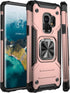 IKAZZ Galaxy S9 Case, Dual Layer Soft TPU and Hard PC Anti-Slip Rugged Protective Cover, Rose Gold
