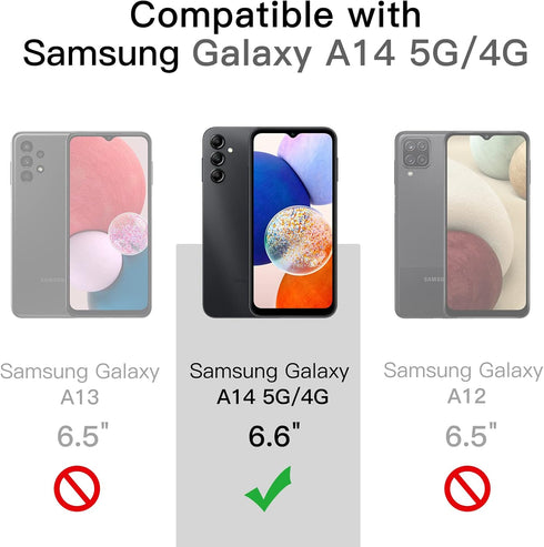 JETech Screen Protector for Samsung Galaxy A14 4G / 5G 6.6-Inch, 9H Tempered Glass Film, Anti-Scratch, HD Clear, 3-Pack