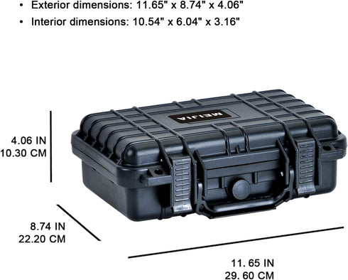 MEIJIA Portable All Weather Waterproof Hard Case, Small Camera Case, Dry Case with Customizable Foam, Fit for Drones,