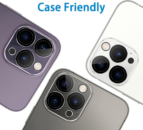 Dengduoduo 3 Pack Tempered Glass Camera Lens Protector for iPhone 14 Pro & Pro Max, Ultra HD, 9H Hardness, Easy Install.