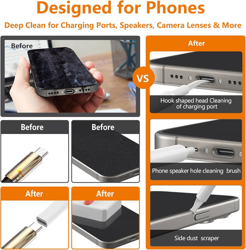 GintaXen Cell Phone Cleaning Kit, iPhone Cleaning Kit for Charging Port Cleaner Keyboard Cleaning Kit