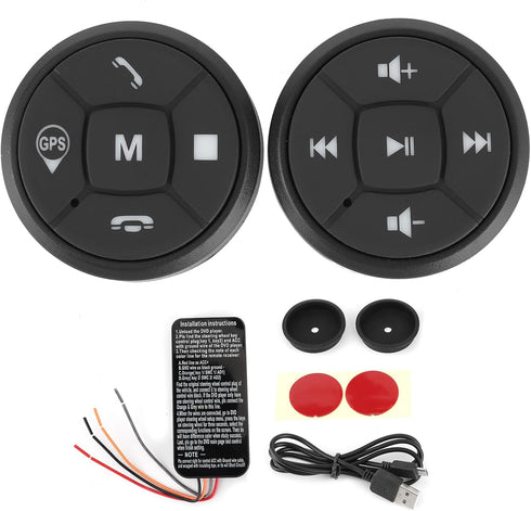 Locadence Wirelessly BT Media Remote Button, Steering Wheel Control Buttons Kit, Car Steering