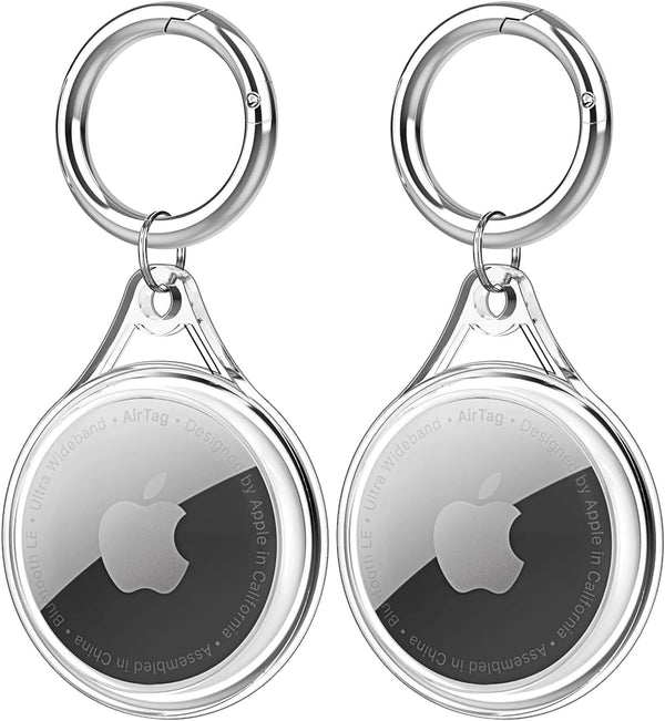 Waterproof Airtag Holder Case, Soft TPU Anti-Scratch Accessories for Dog Collar, Luggage, Keys - 2 Colors
