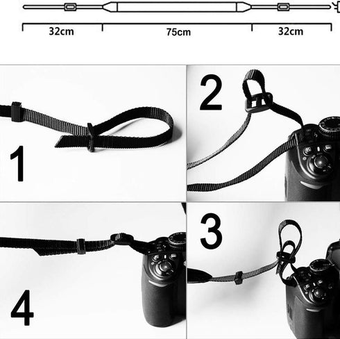 WANBY Black Canvas Camera Strap, Neck Shoulder Strap with Quick Release Buckles for DSLR SLR