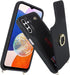 for Samsung Galaxy A13 5G Case with Card Holder and Strap for Women,Crossbody Lanyard,Ring Stand,Snap Clasp,Phone Wallet Cases 6.5 inch(Black)