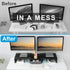 TEAMIX Dual Monitor Stand Riser with Drawer, Adjustable Length and Angle, 37 inch Long Monitor Riser for 2 Monitors