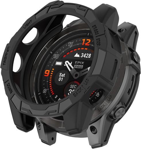 Compatible with Garmin Epix Pro 47mm TPU Protective Case Cover, Smartwatch Protective Case Cover Shell Soft and Durable Compatible with Garmin Fenix 7 Pro/Fenix 7(Black)