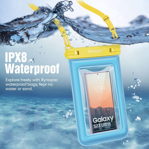 Waterproof Phone Pouch Floating - 10in Waterproof Phone Case Underwater Cell Phone Holder with Lanyard for iPhone 15 Pro Max Plus 14/13/12/11 Series, Galaxy 23/22/21/20 Series (1 Pack)