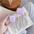 Olytop Cute Glitter Airpods 2nd/1st Generation Case with Cleaner Pen, Shell Pattern Cover with Pearl Keychain