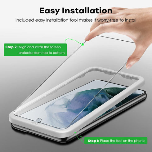 JETech 2-Pack Screen Protector for Samsung Galaxy S21 Plus 6.7" - HD Clear Tempered Glass with Camera Lens Protector &