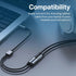 MMOBIEL Headphone Splitter 3.5mm, Mic and Audio Splitter, 1 Male to 2 Female, Compatible with Phone, Laptop, PC,