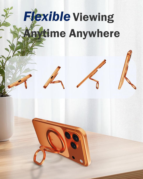 Foenor MagSafe,360& 180Rotation 17/16/15/14/13/12 Phone Grip for Magnetic Phone Ring Holder with Kickstand,Dual-Ring