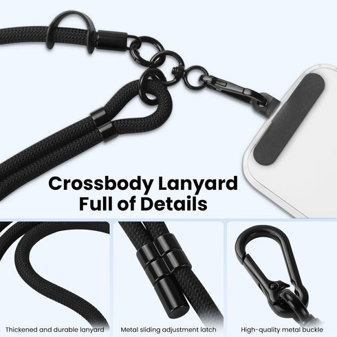 JIUCAN 1 2 Pack 18 32 Inches, Phone Lanyard, Phone Strap Crossbody with Tether Tabs, Adjustable Anti-Theft Phone Strap