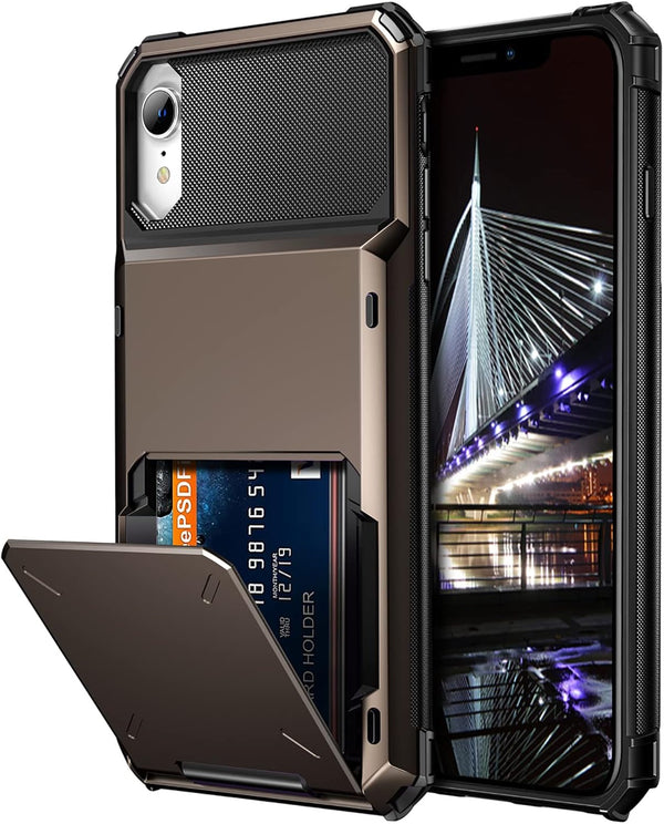 Vofolen Case for iPhone XR, Wallet ID Slot Credit Card Holder, Scratch Resistant Dual Layer Protective Cover