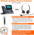 Lightweight Wired RJ9 Telephone Headphone Call Center Headset, Compatible with Yealink & Grandstream Phones