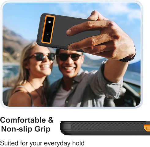 Shop Google Pixel 6A Case - Heavy Duty, Rugged, Shockproof, Dustproof, with Built-in Screen Protector - Orange.