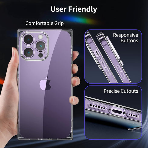 Tzomsze Clear Cute Case for iPhone 14 Pro Max 6.7 Inch, Full Camera Protection & Reinforced Corners, Neon Green