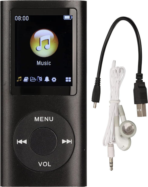 Locadence Portable MP3 Player, Slim Stylish Multifunctional Music Player with 1.8 LCD Screen,