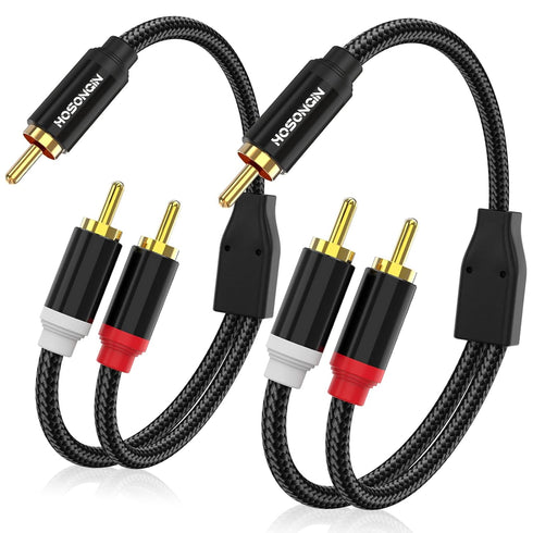 HOSONGIN RCA Y Splitter Cable, 1 Male to 2 Male Audio Cables