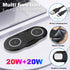 Wireless Charger, Dual 20W Charging Pad for Samsung Galaxy S24/S23/S22/S21/S20/S10/Note, Fast Charging Pad for Apple