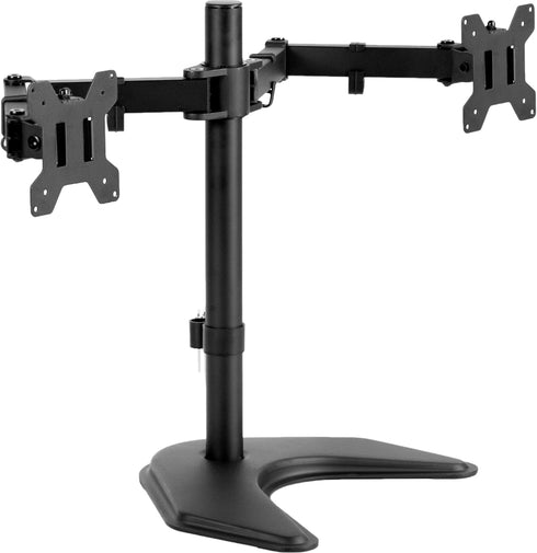 VIVO STAND-V002F Dual LED LCD Monitor Free-Standing Desk Stand for 2 Screens, Heavy-Duty Adjustable Arms
