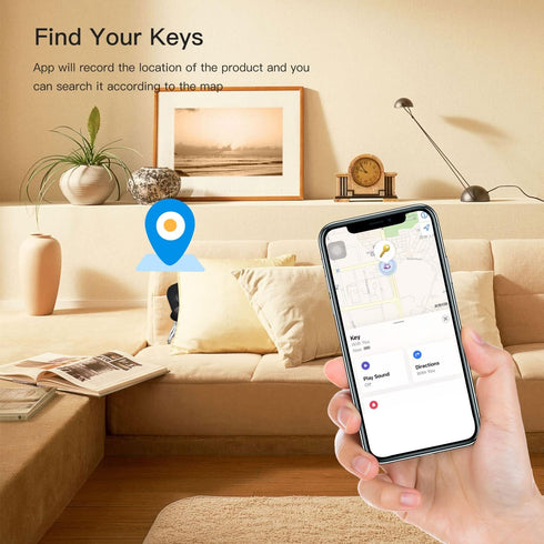 2 Pack Key Finder - Smart Bluetooth Tracker, Anti-Lost Device for Keys and Bags, Works with Apple Find My, iOS Only