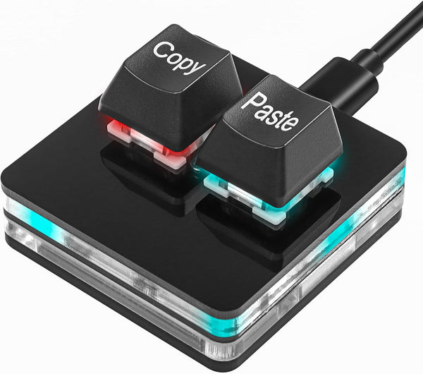 SinLoon USB Mini 2-Key Keypad, HotSwap One-Handed Mechanical Gaming Keyboard with USB Cable for Accounting
