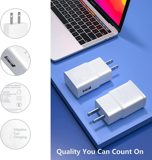 Eversame 6-Pack Adaptive Fast Charging Wall Charger, USB Block for Samsung Galaxy, iPhone, LG, HTC