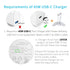 USB-C Charging Cable for Microsoft Surface Pro 7/6/5/4/3, Go3/2/1, Laptop 4/3/2/1, 20 cm, Requires 45W 15V/3A Charger.